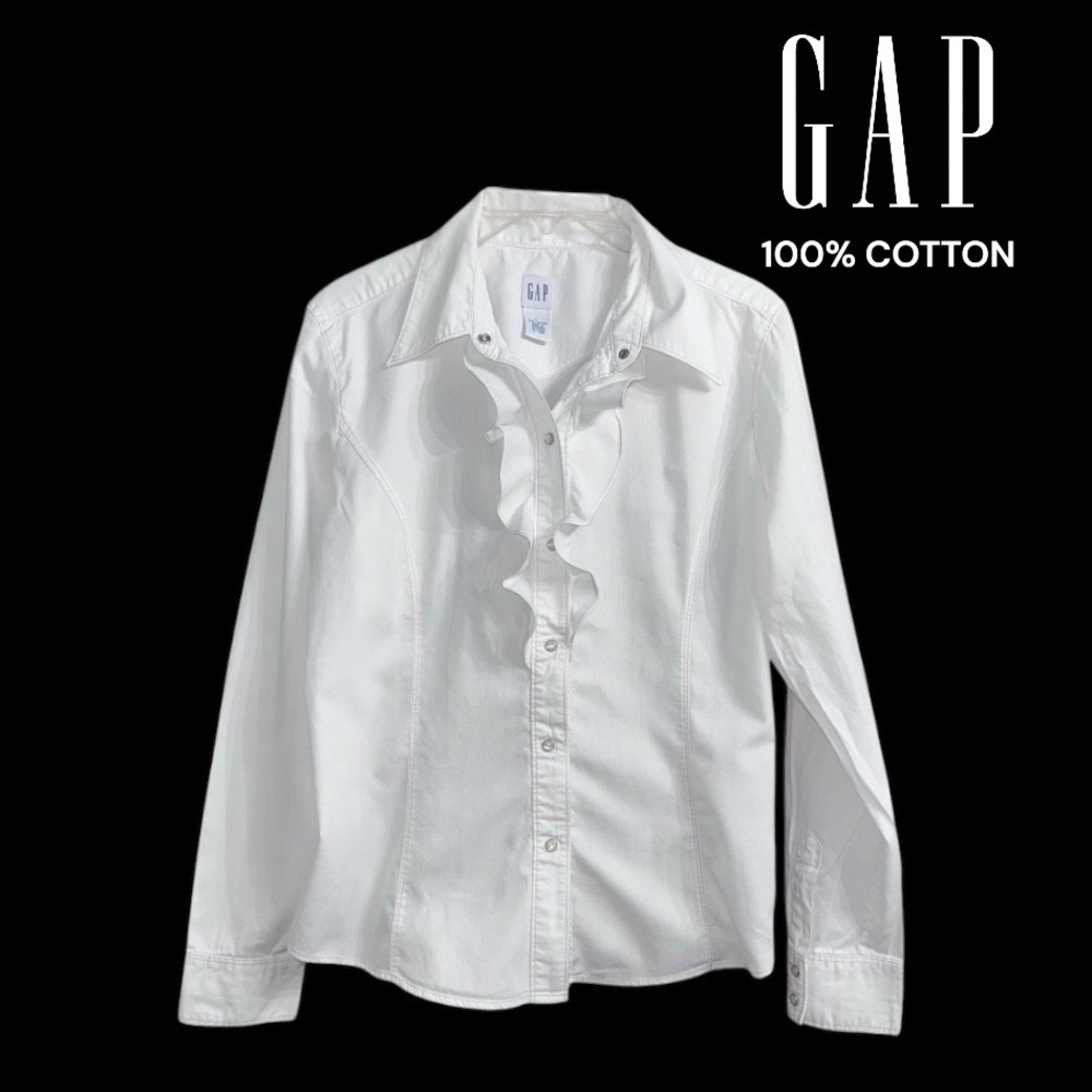 GAP (EUC) 100% Cotton Long Sleeve, Snap Button Up Top, Size Large